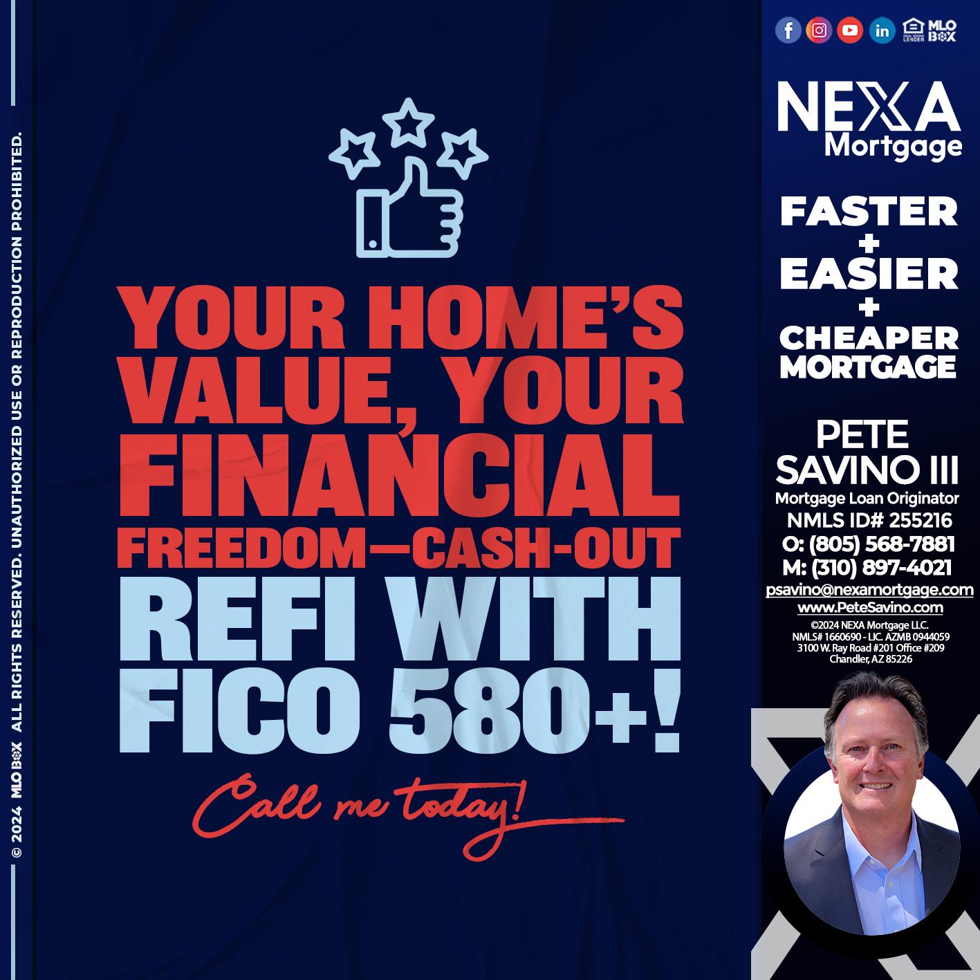 YOUR HOMES VALUE - Pete Savino III -Mortgage Loan Originator