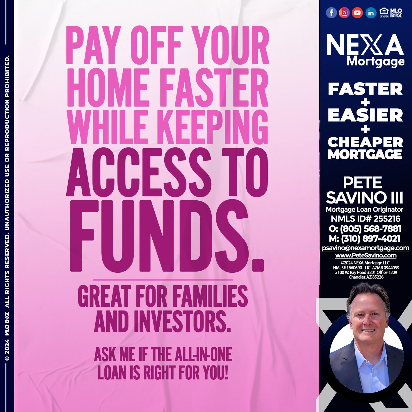 PAY OFF YOUR - Pete Savino III -Mortgage Loan Originator