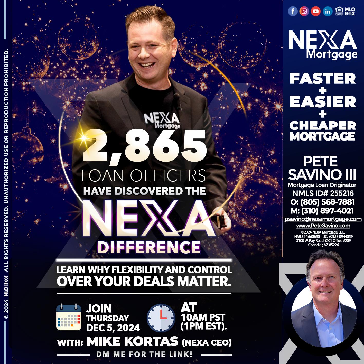 2,865 LOAN OFFICERS - Pete Savino III -Mortgage Loan Originator