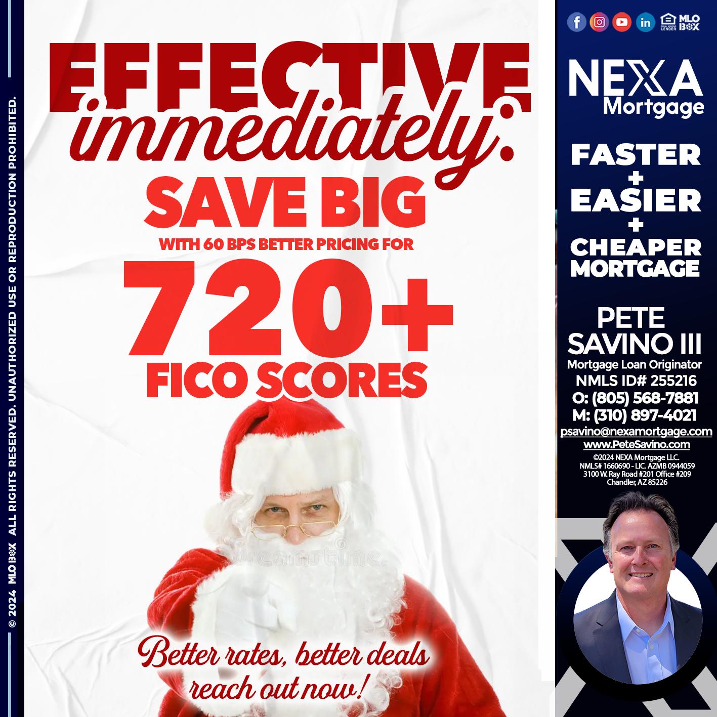EFECTIVE IMMEDIATELY - Pete Savino III -Mortgage Loan Originator