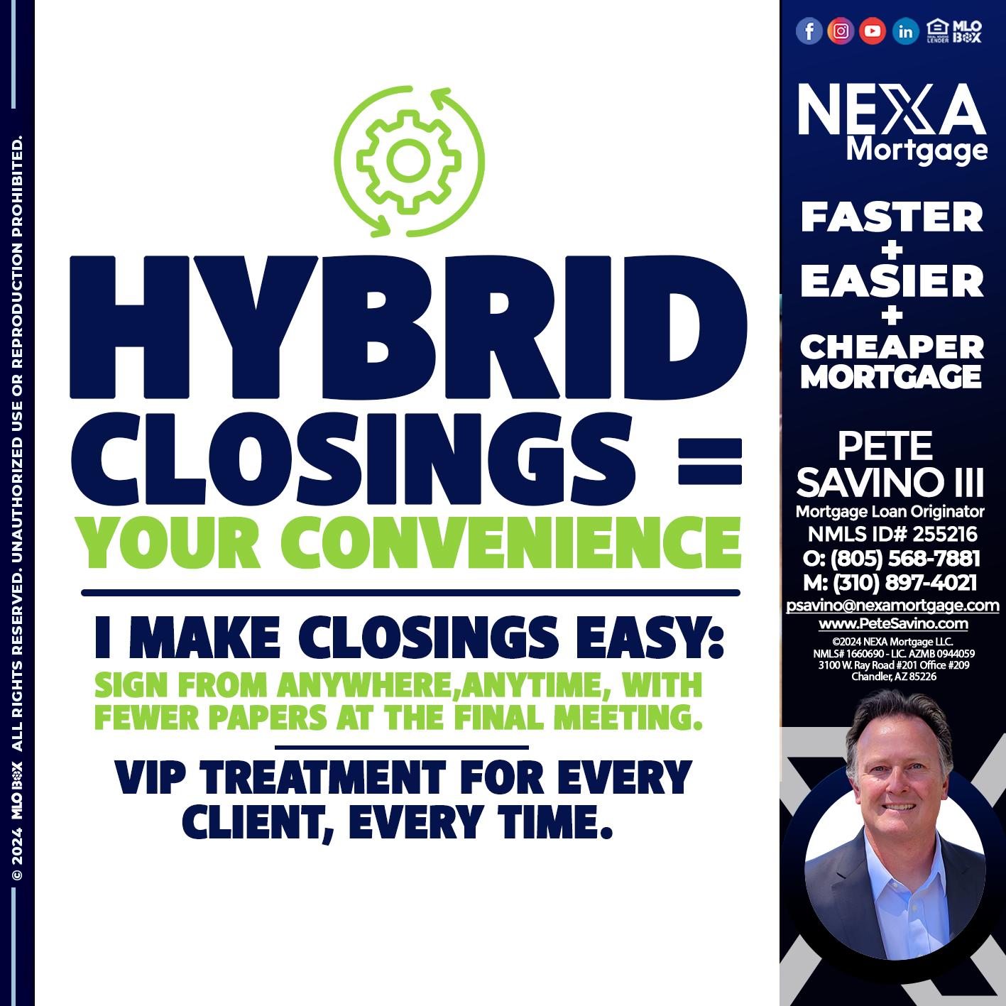 HYBRID CLOSINGS - Pete Savino III -Mortgage Loan Originator