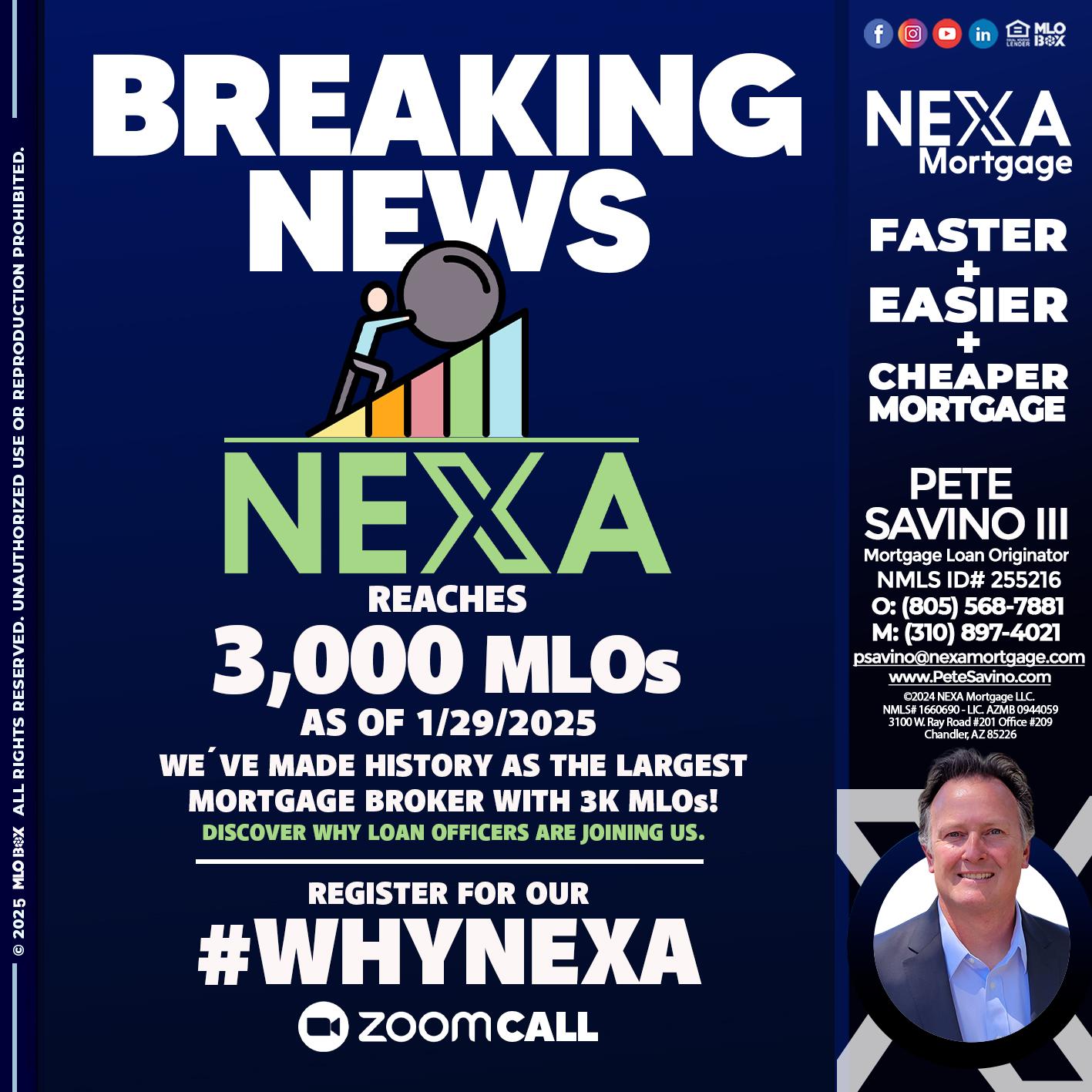 BREAKING NEWS - Pete Savino III -Mortgage Loan Originator