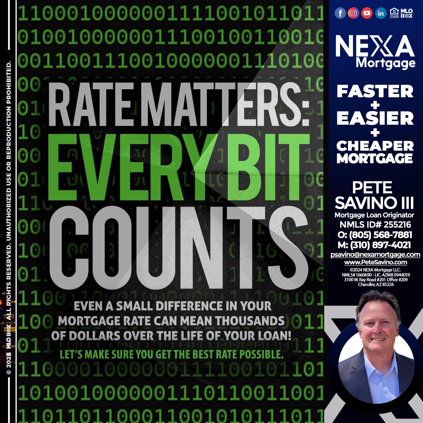 RATES MATTERS - Pete Savino III -Mortgage Loan Originator