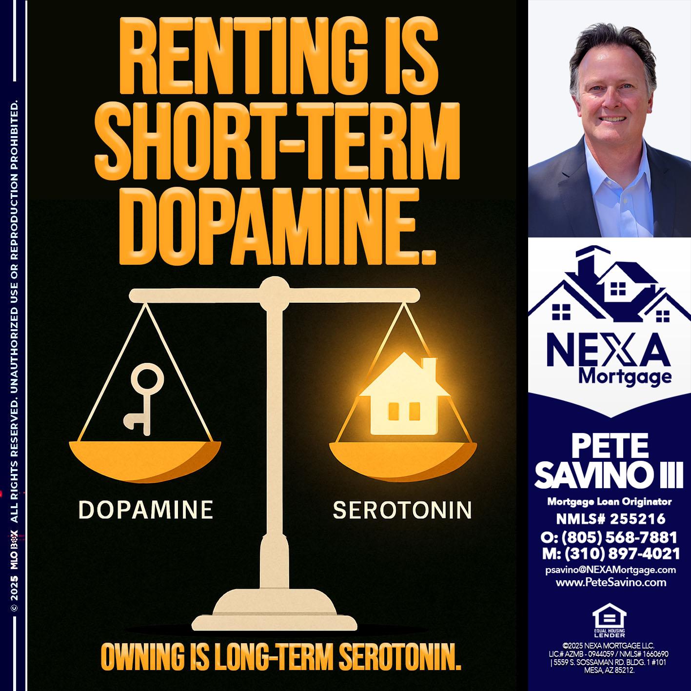 RENTING IS SHORT TERM - Pete Savino III -Mortgage Loan Originator