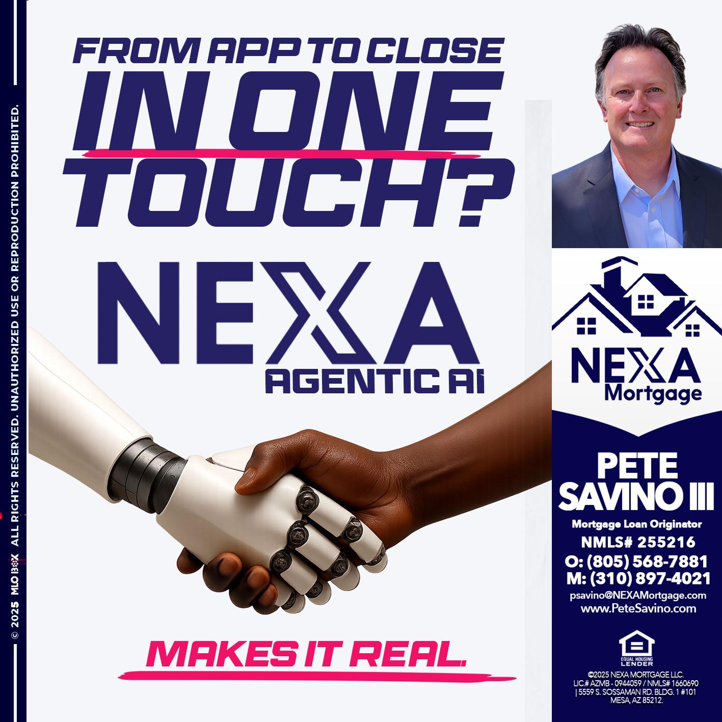 IN ONE TOUCH - Pete Savino III -Mortgage Loan Originator