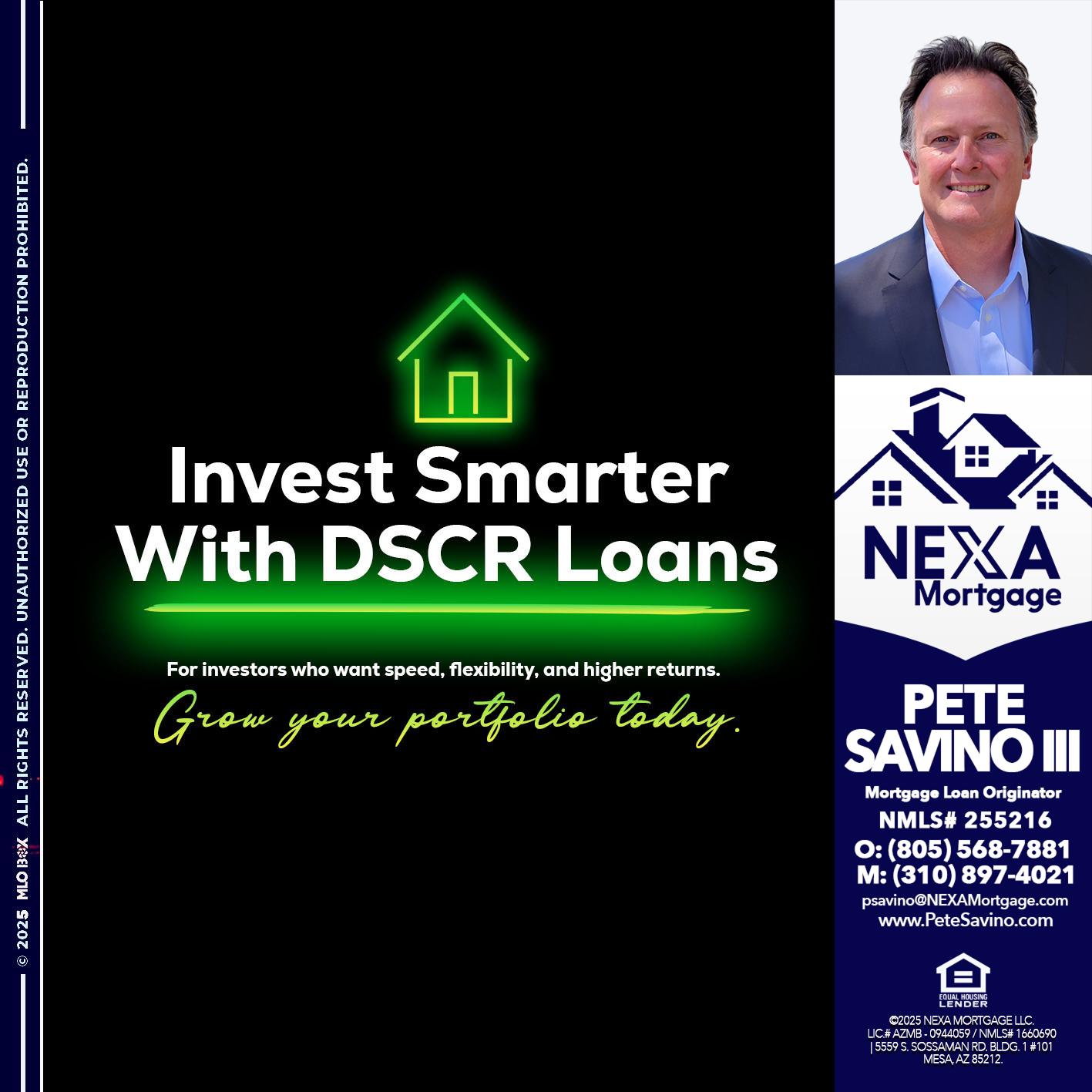 invest smarter - Pete Savino III -Mortgage Loan Originator