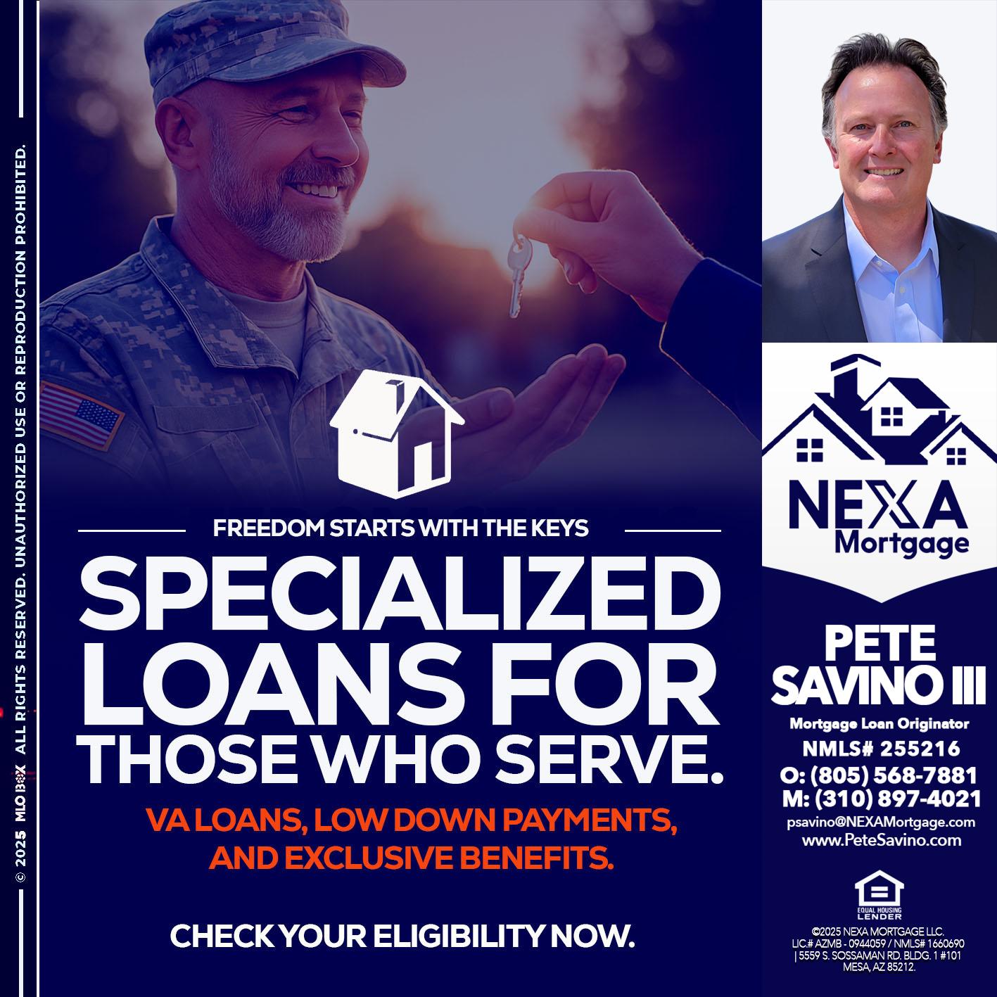 SPECIALIZED LOANS - Pete Savino III -Mortgage Loan Originator