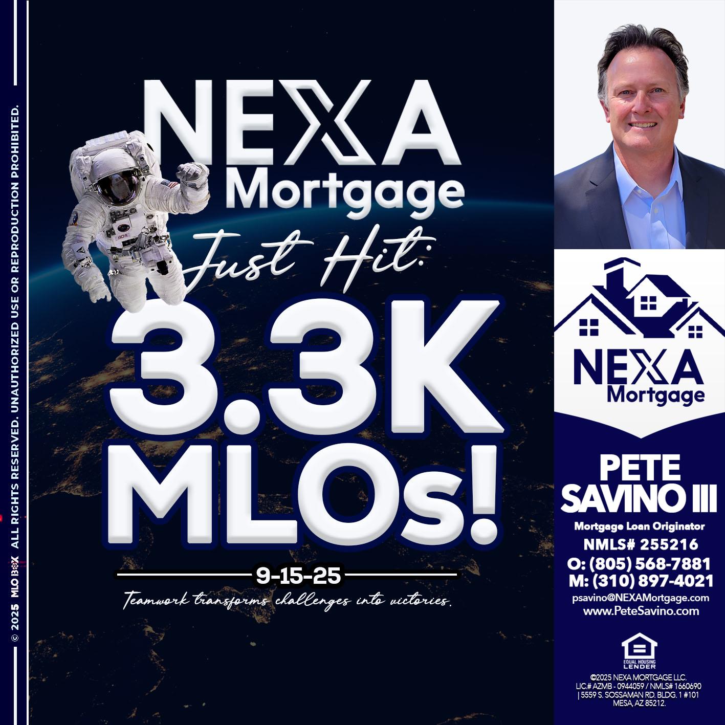 3.3K - Pete Savino III -Mortgage Loan Originator
