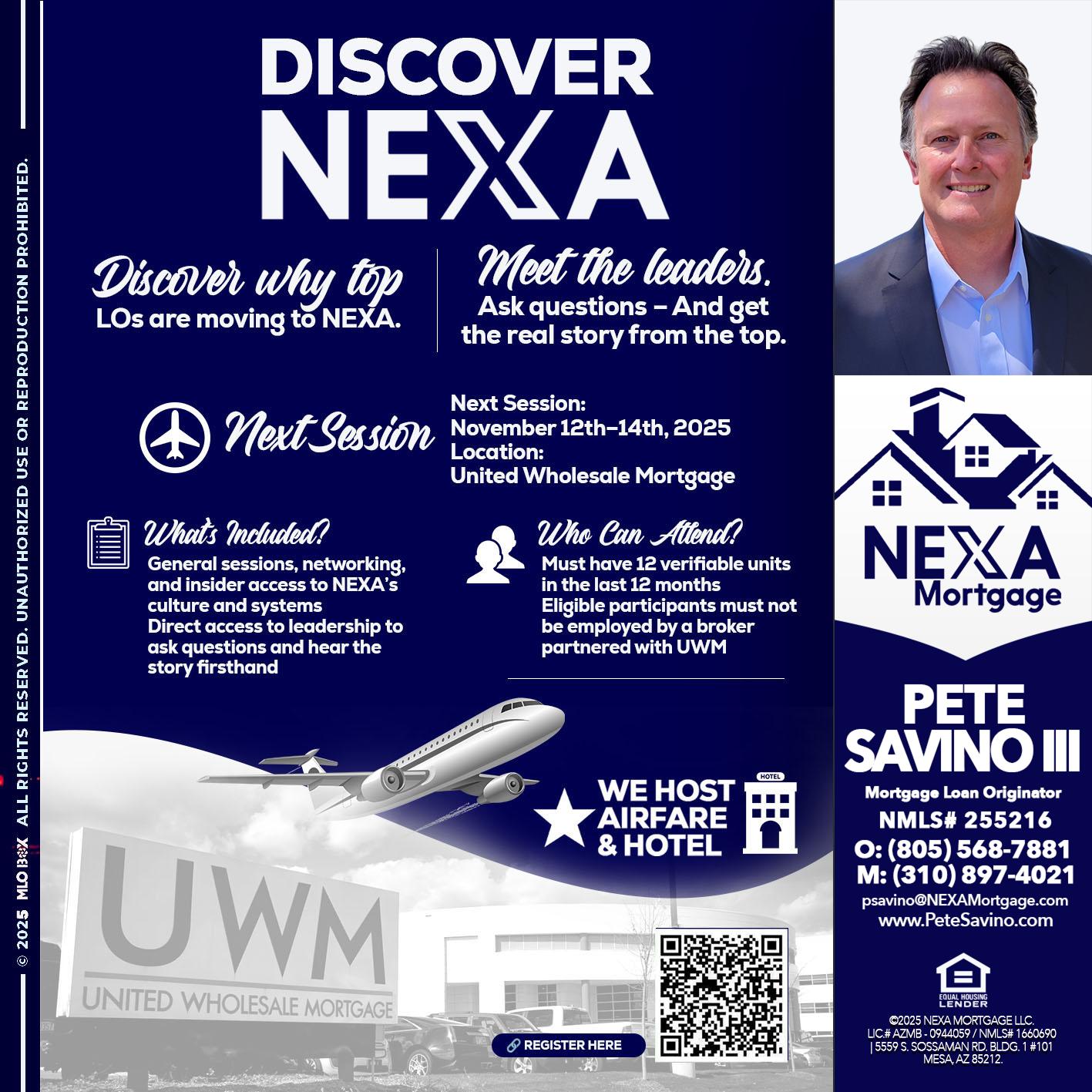 DISCOVER NEXA - Pete Savino III -Mortgage Loan Originator