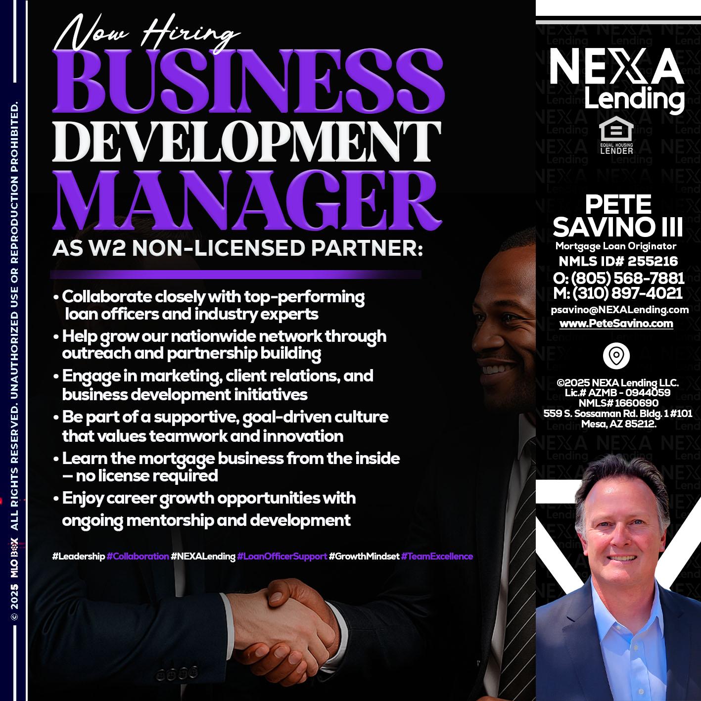 NOW HIRING - Pete Savino III -Mortgage Loan Originator