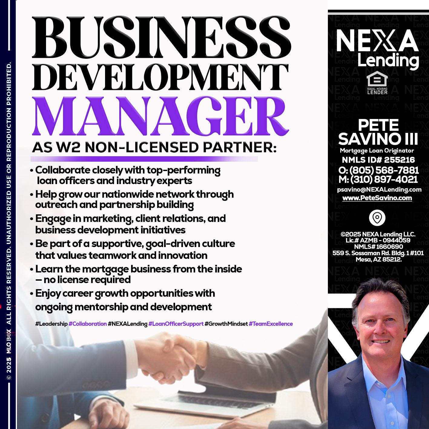 business development - Pete Savino III -Mortgage Loan Originator