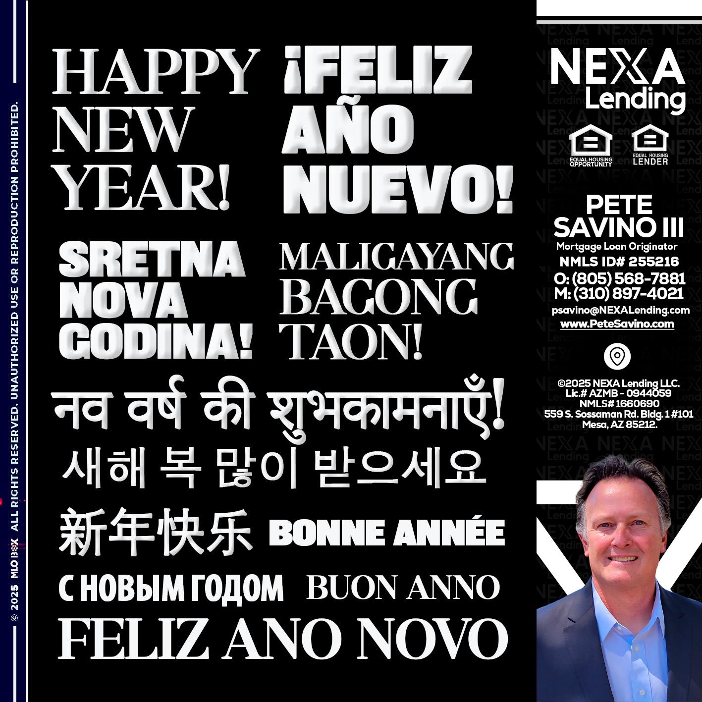 HAPPY NEW YEAR - Pete Savino III -Mortgage Loan Originator