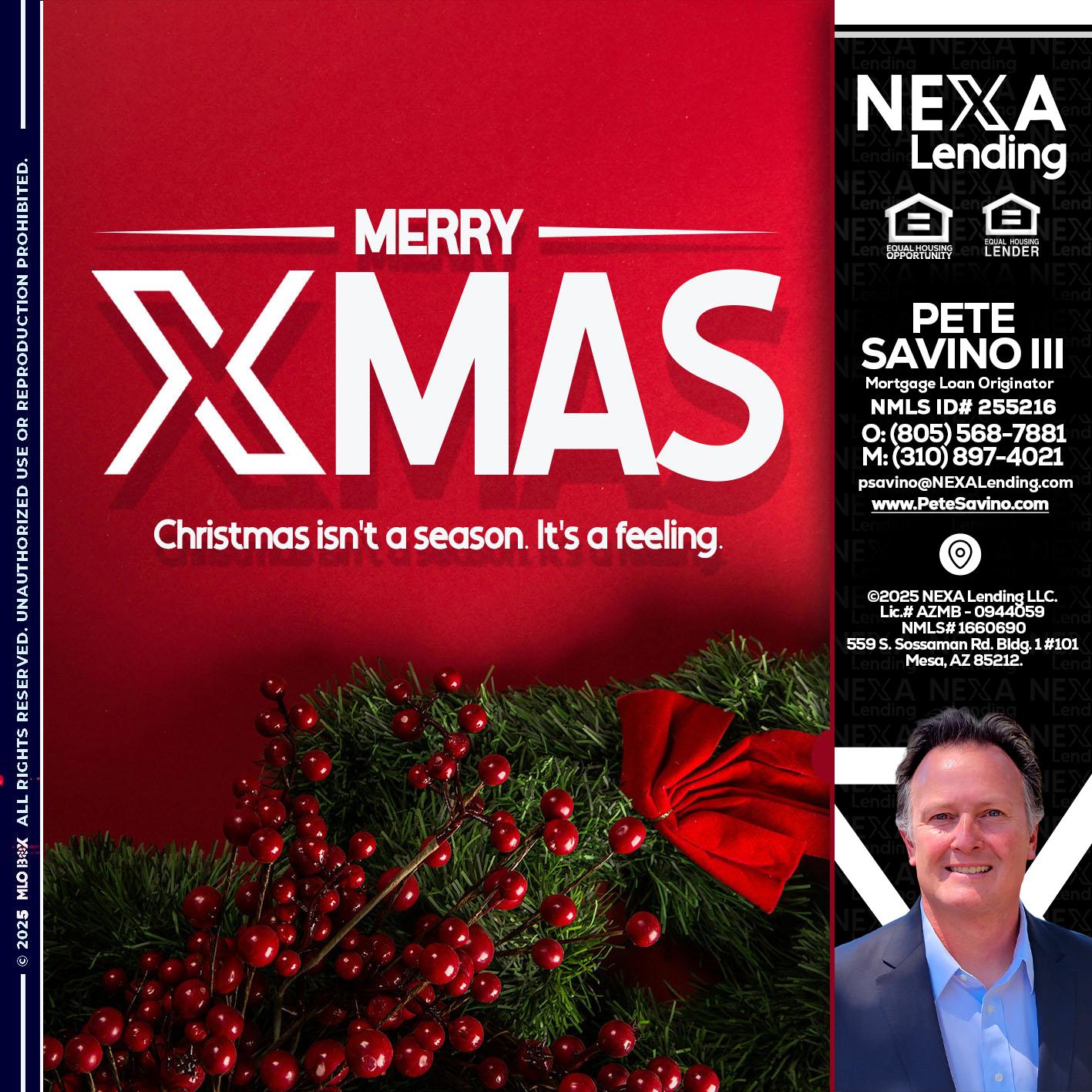 merry xmas - Pete Savino III -Mortgage Loan Originator