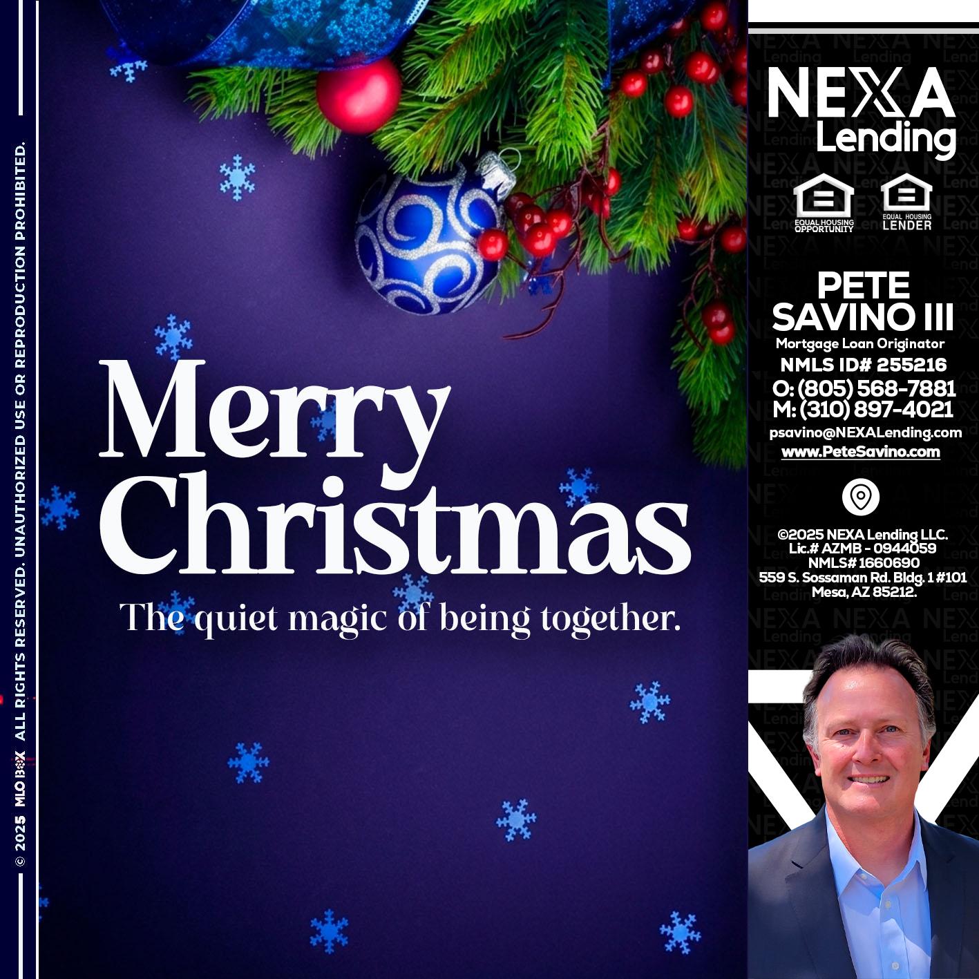 merry christmas - Pete Savino III -Mortgage Loan Originator