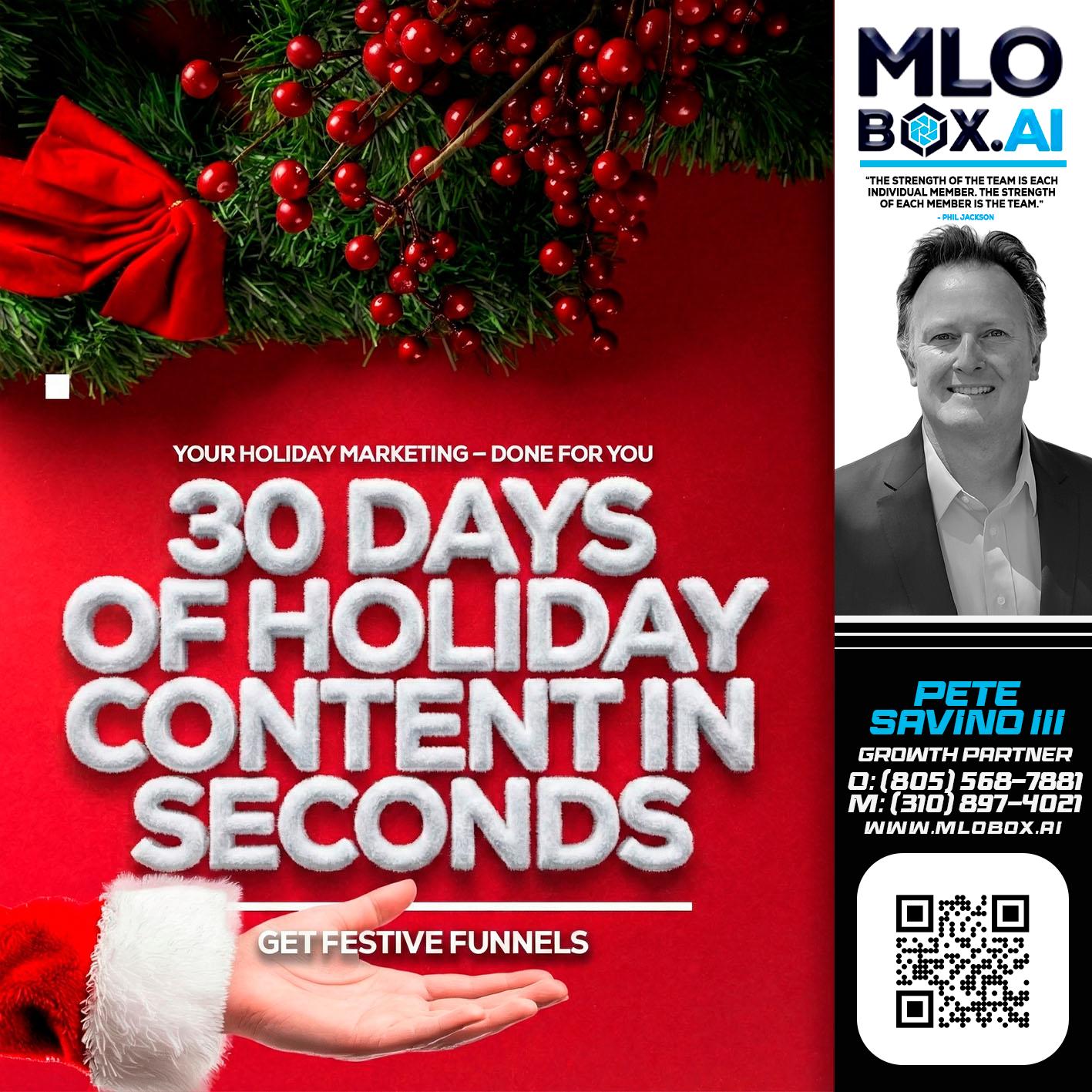 30 DAYS - Pete Savino III -Mortgage Loan Originator