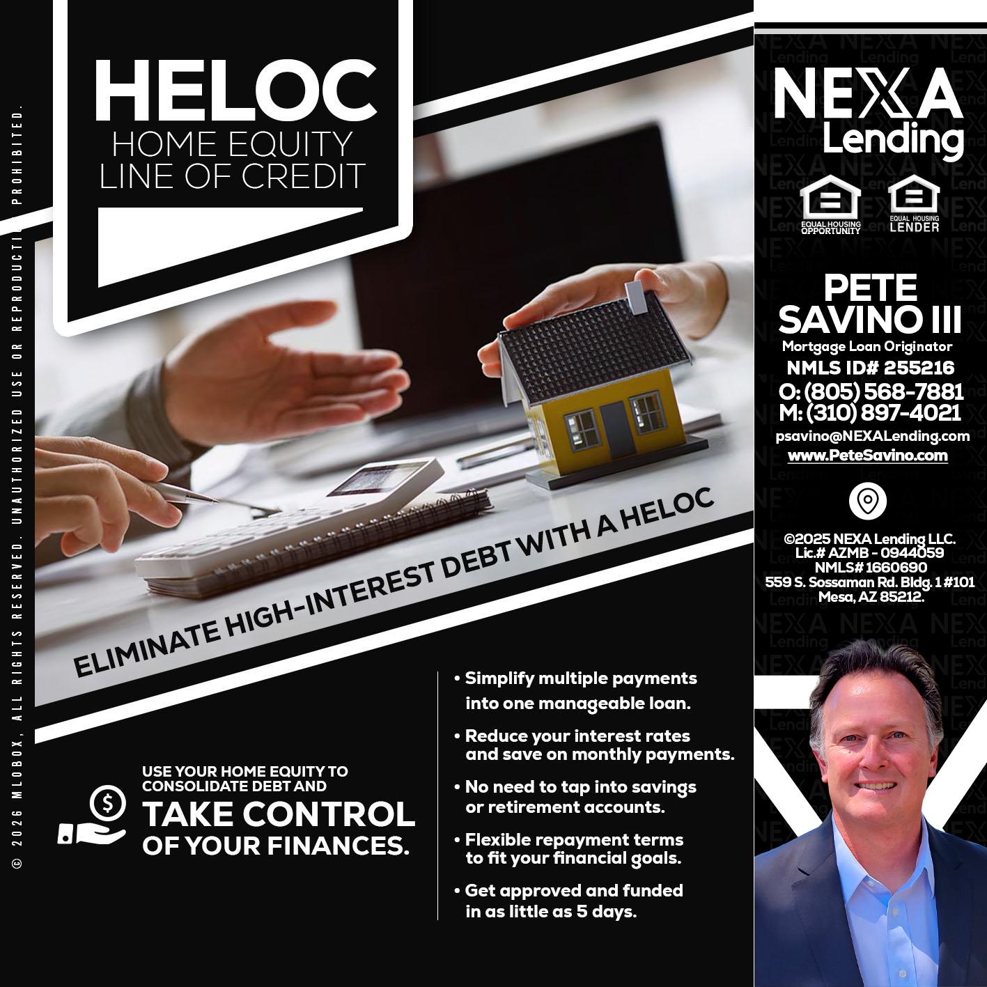 HELOC - Pete Savino III -Mortgage Loan Originator
