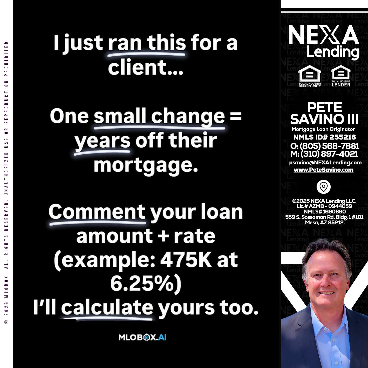 I JUST RAN - Pete Savino III -Mortgage Loan Originator