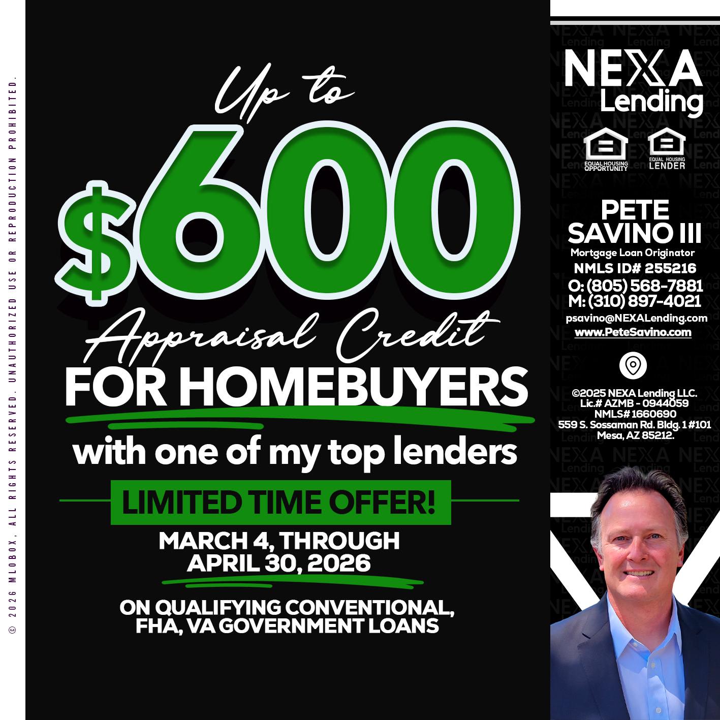 UP TO 600 - Pete Savino III -Mortgage Loan Originator