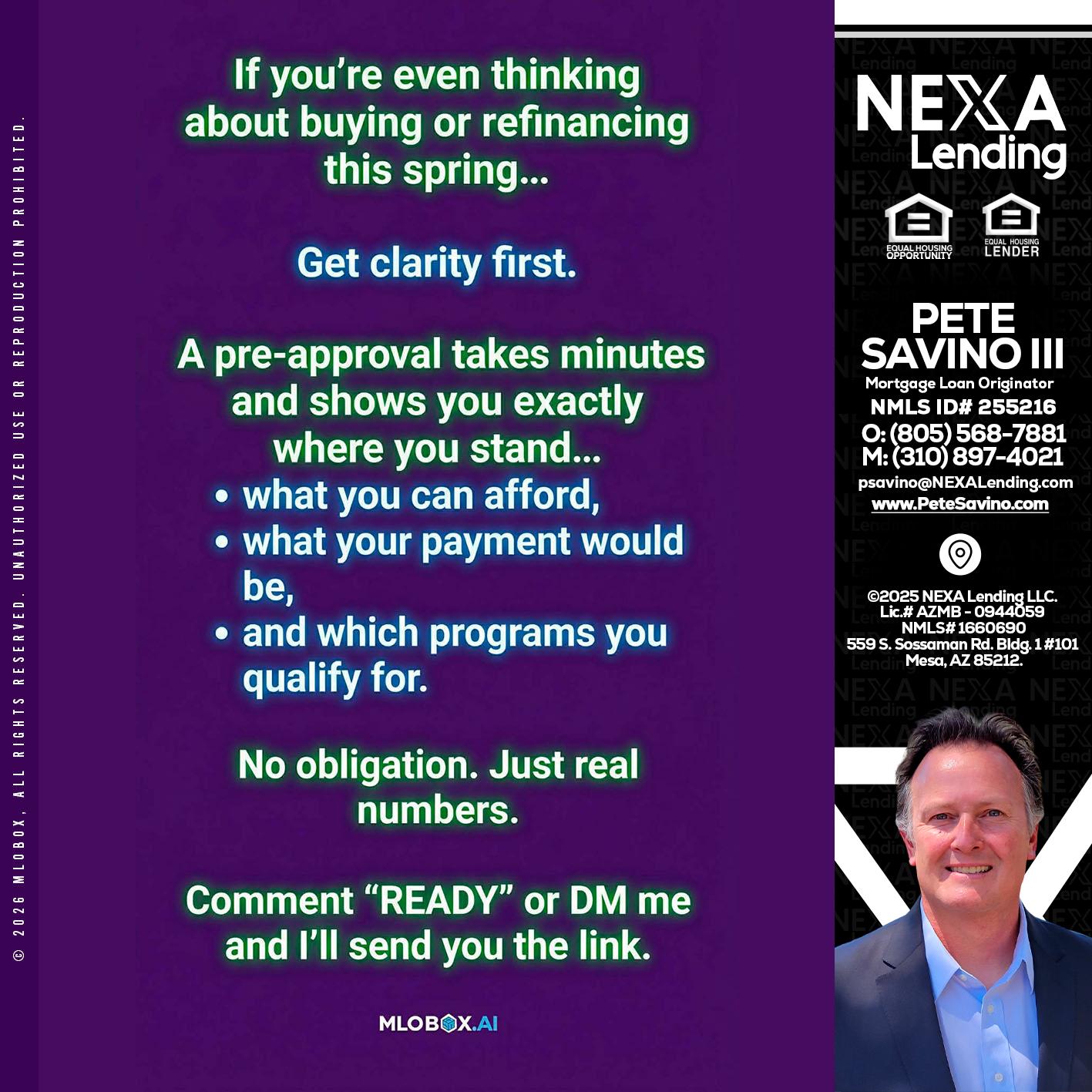 IF YOU THINKING - Pete Savino III -Mortgage Loan Originator