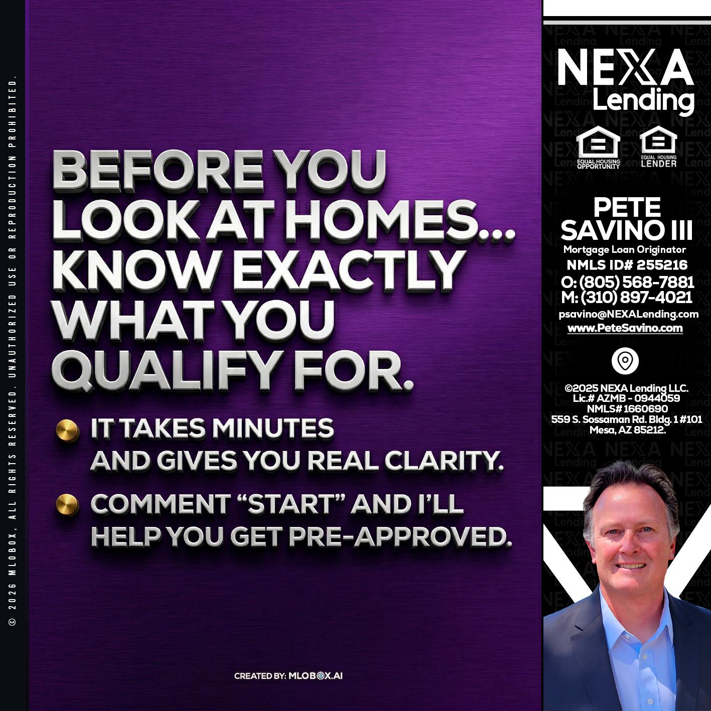 BEFORE YOU - Pete Savino III -Mortgage Loan Originator