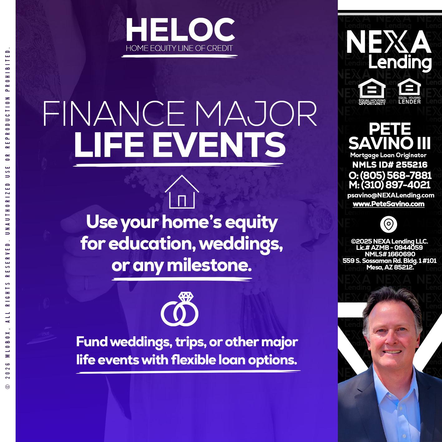 HELOC - Pete Savino III -Mortgage Loan Originator