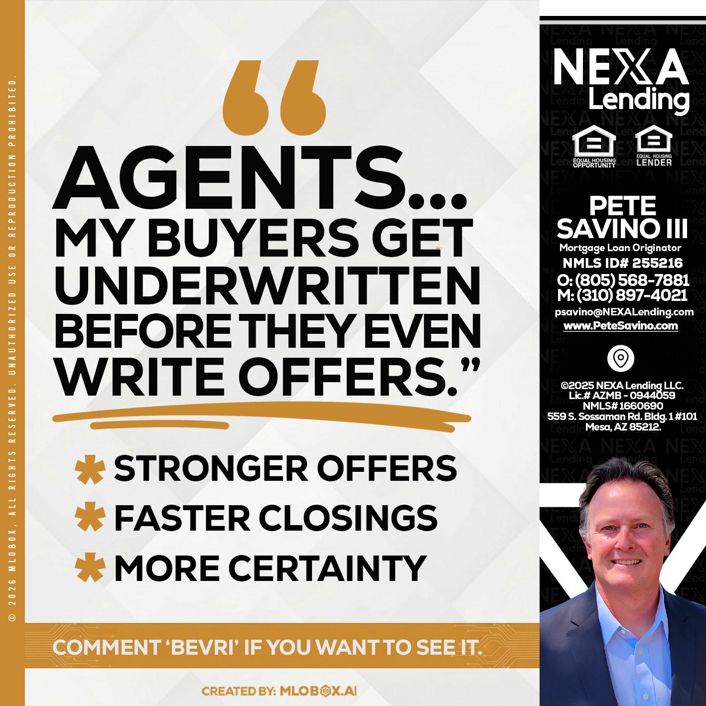 agents - Pete Savino III -Mortgage Loan Originator