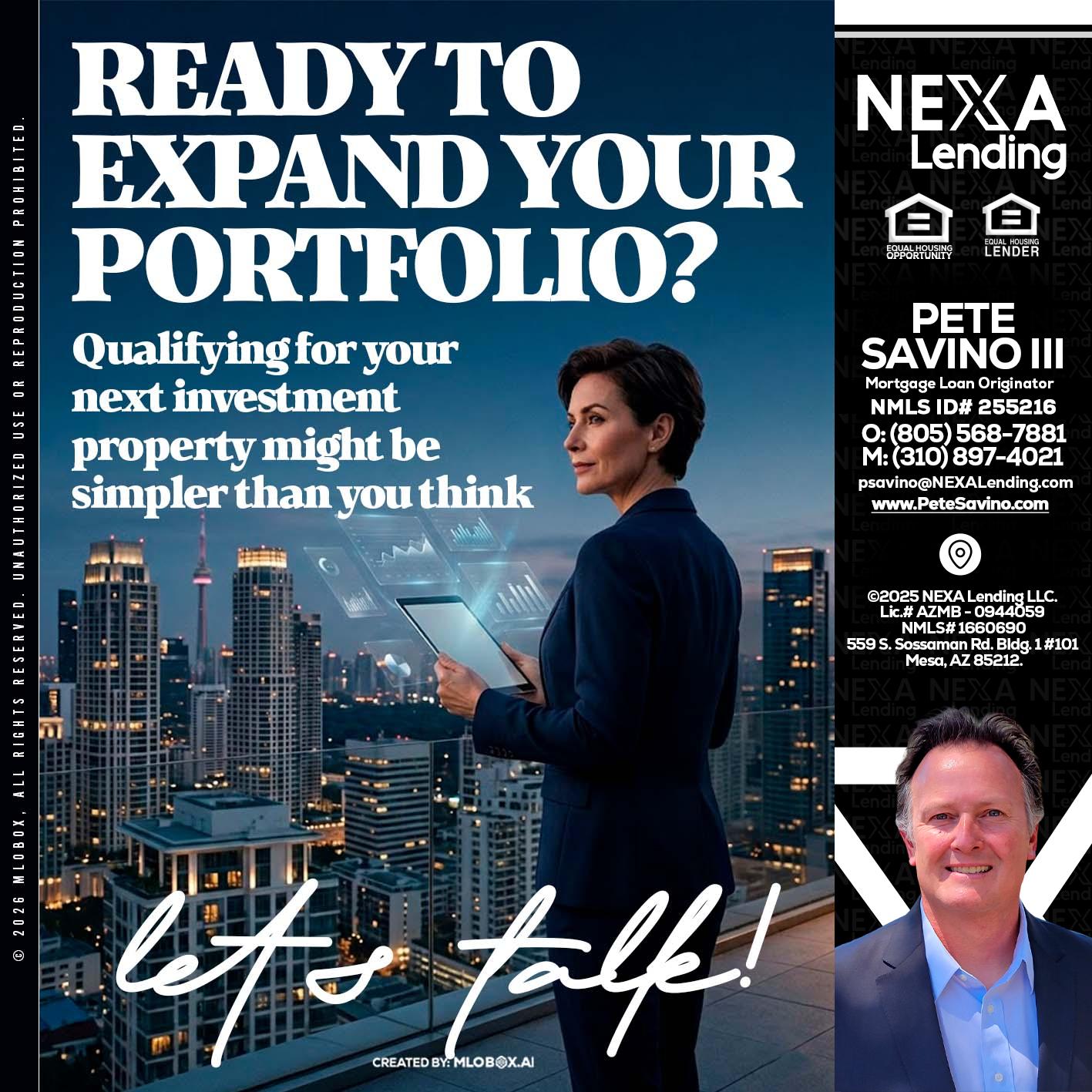 READY TO EXPAND - Pete Savino III -Mortgage Loan Originator