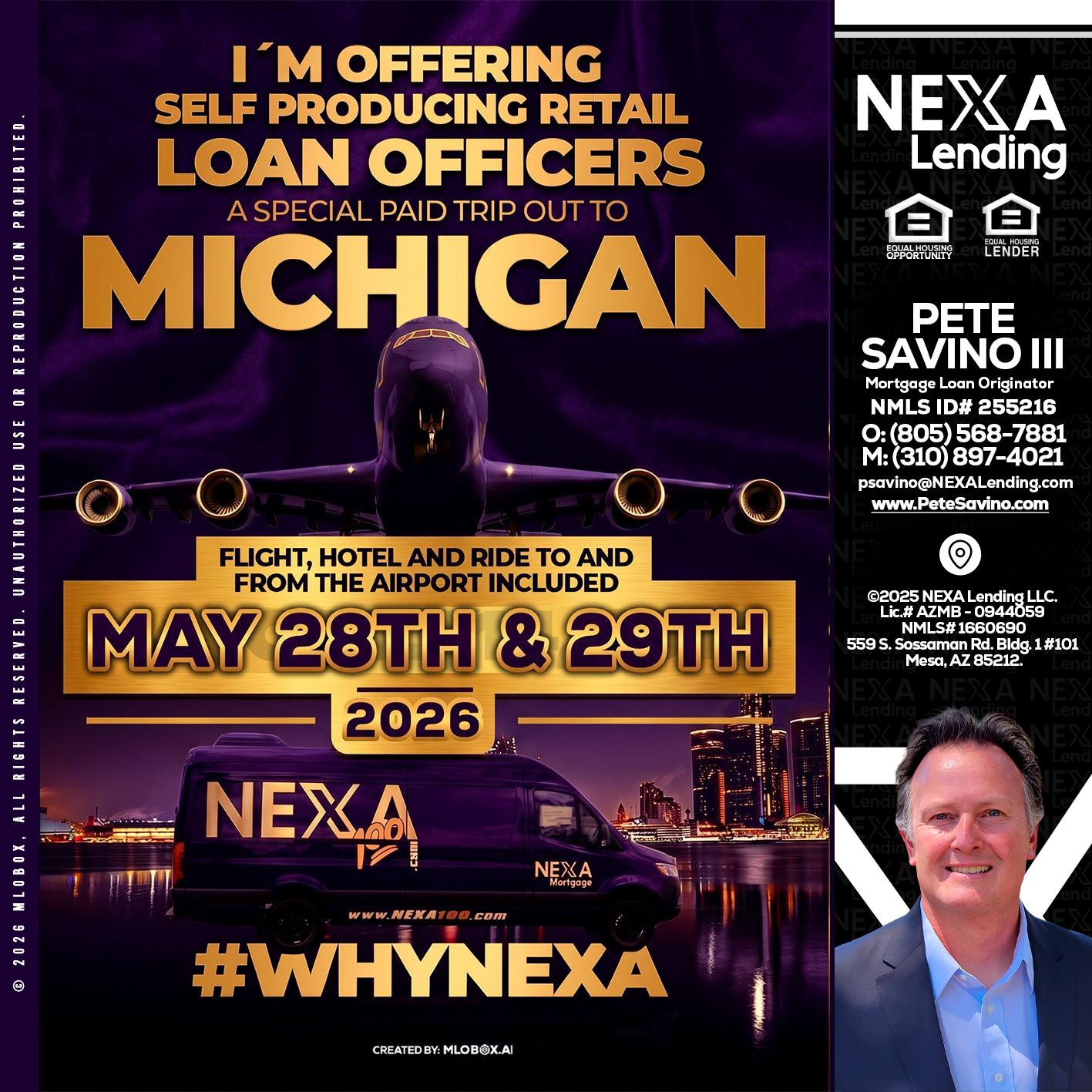 MICHIGAN - Pete Savino III -Mortgage Loan Originator