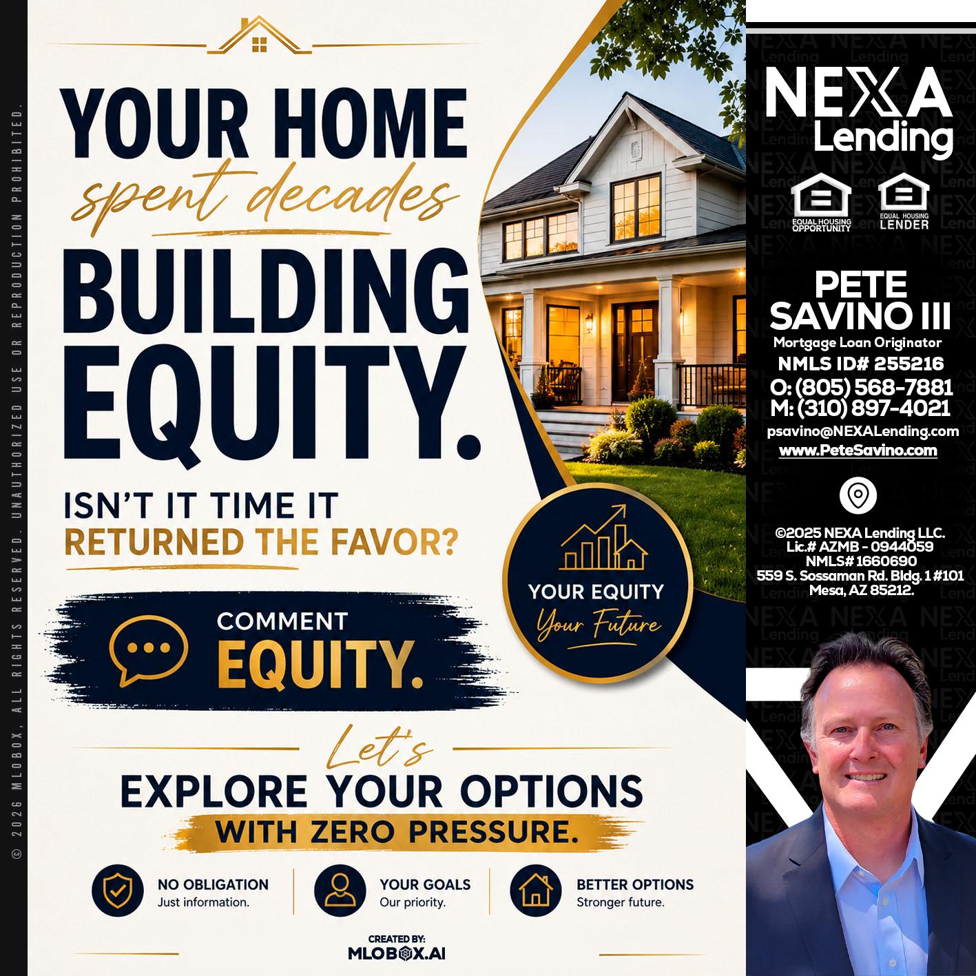 building equity - Pete Savino III -Mortgage Loan Originator