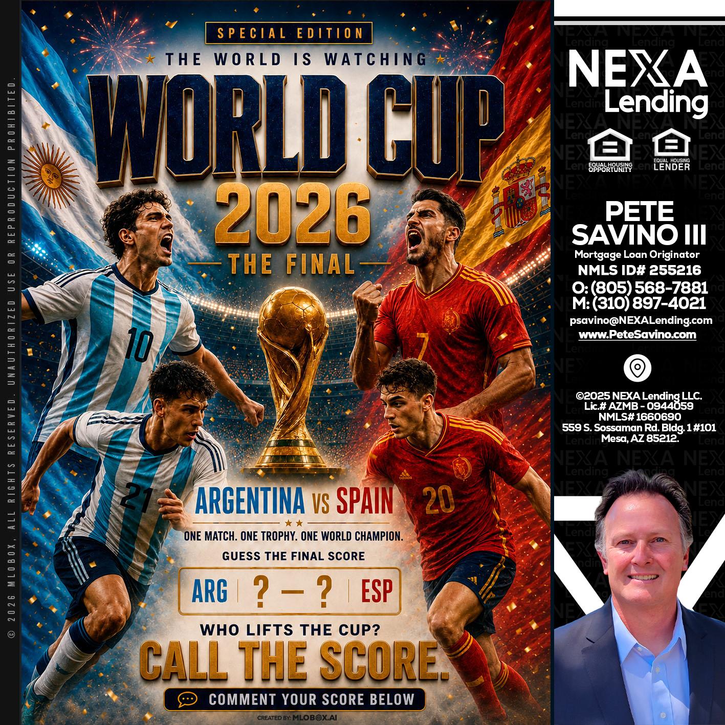 World Cup 2026 finals - Pete Savino III -Mortgage Loan Originator