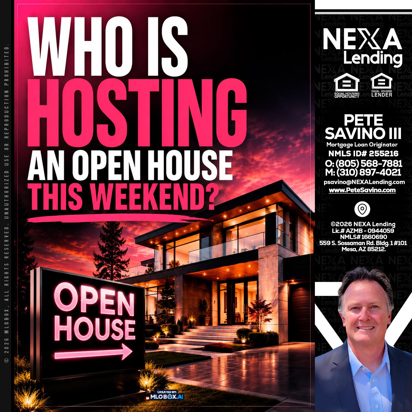 who's is hosting - Pete Savino III -Mortgage Loan Originator
