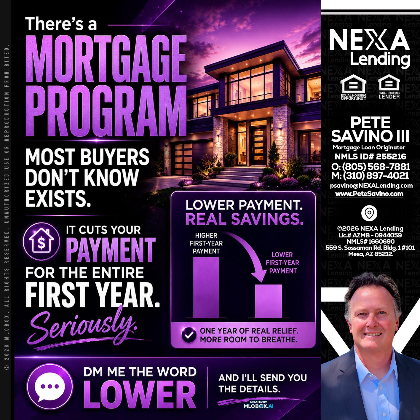 MORTGAGE PROGRAM - Pete Savino III -Mortgage Loan Originator