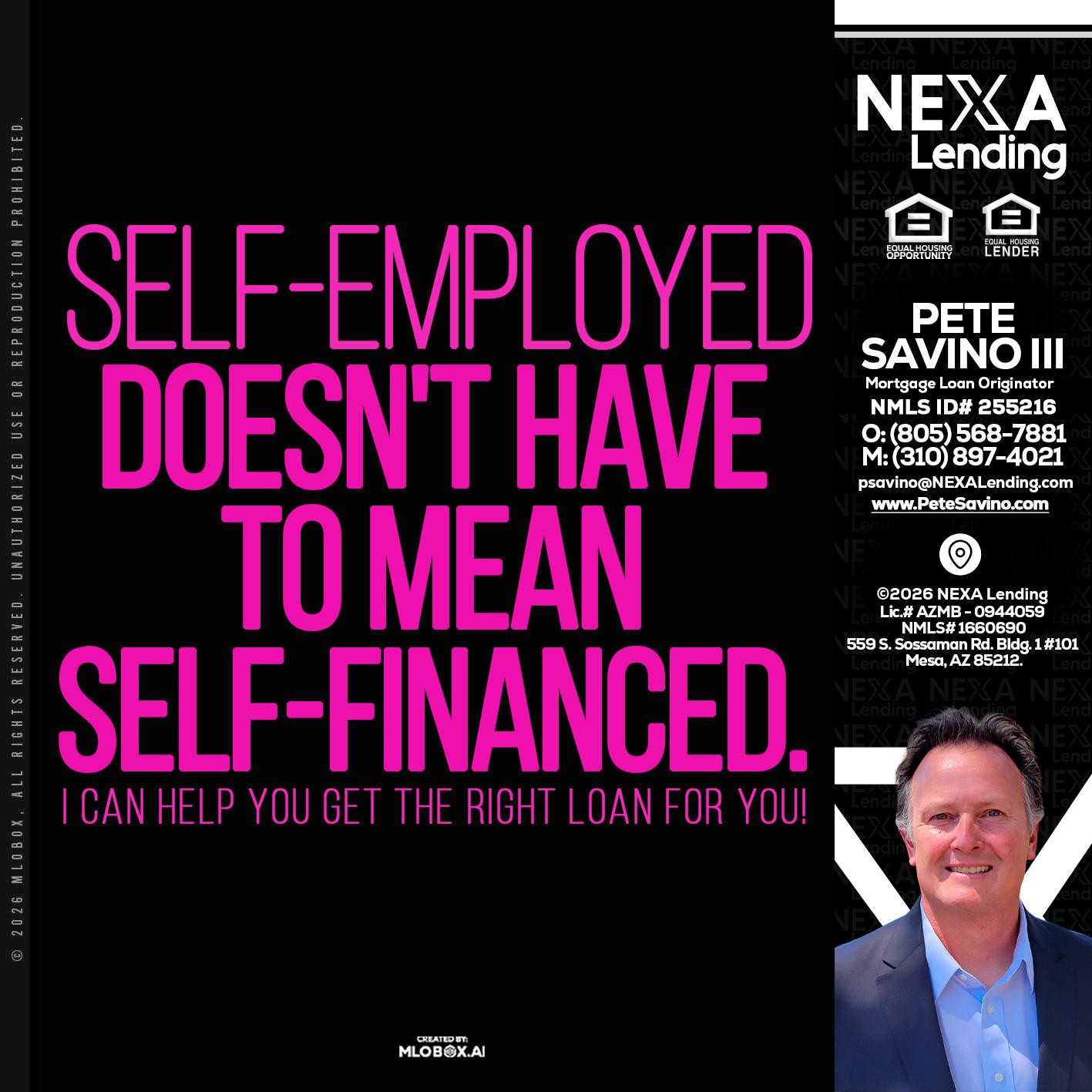 self employed - Pete Savino III -Mortgage Loan Originator