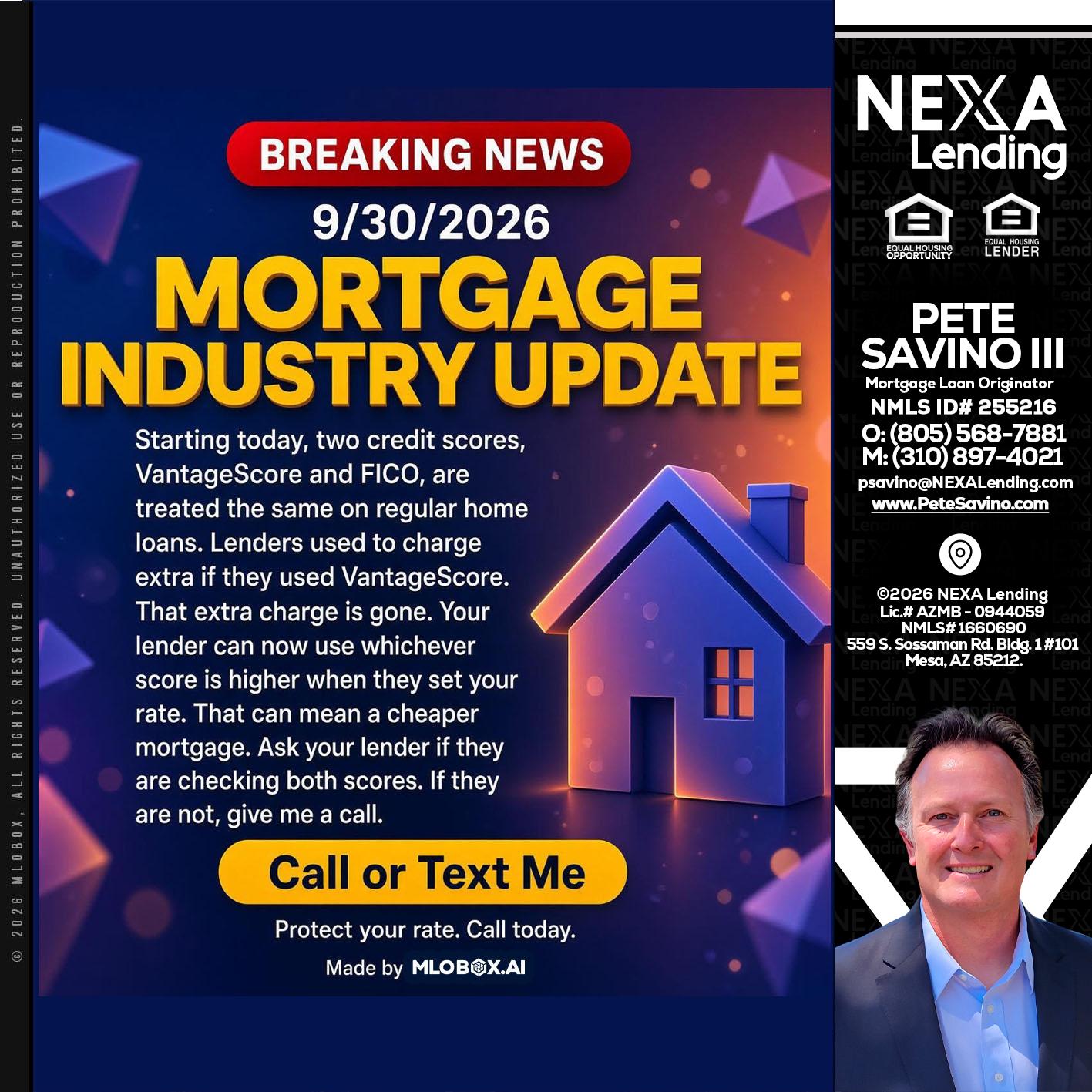BREAKING NEWS - Pete Savino III -Mortgage Loan Originator