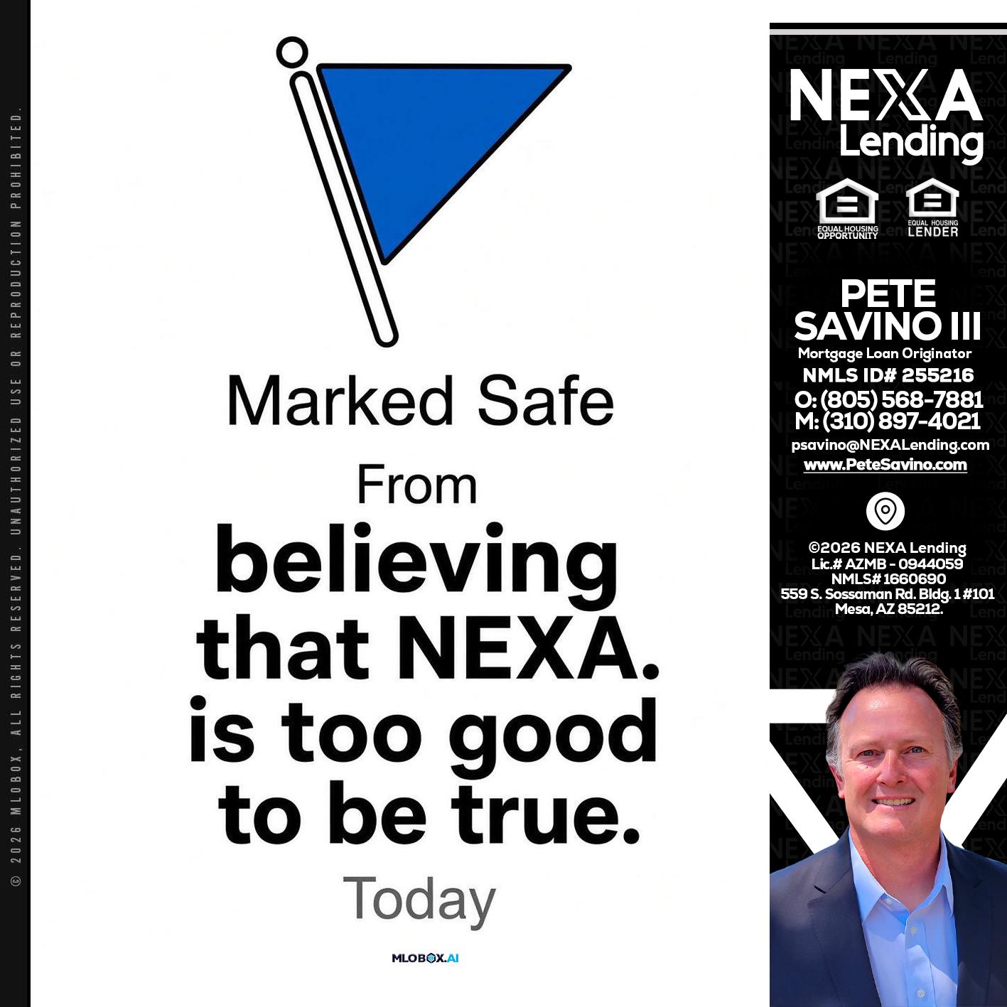 MARKED SAFE - Pete Savino III -Mortgage Loan Originator