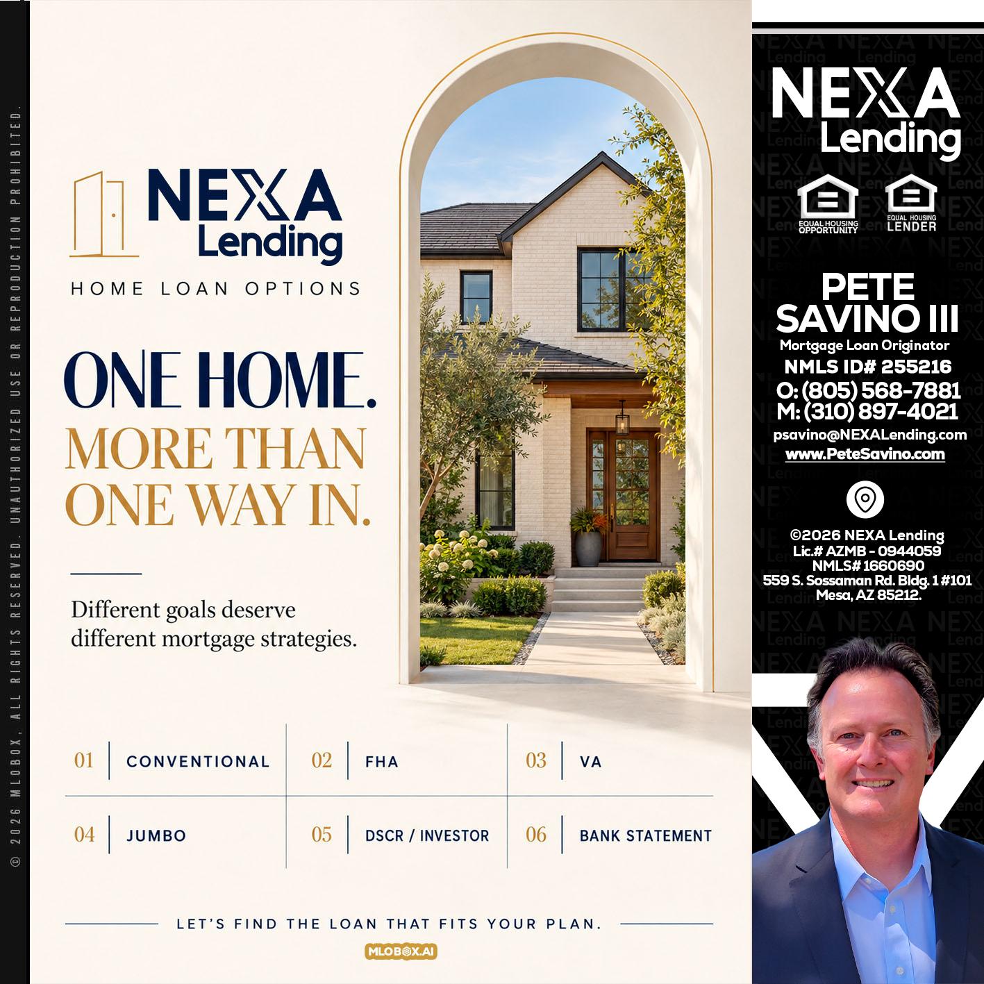 ONE HOME - Pete Savino III -Mortgage Loan Originator