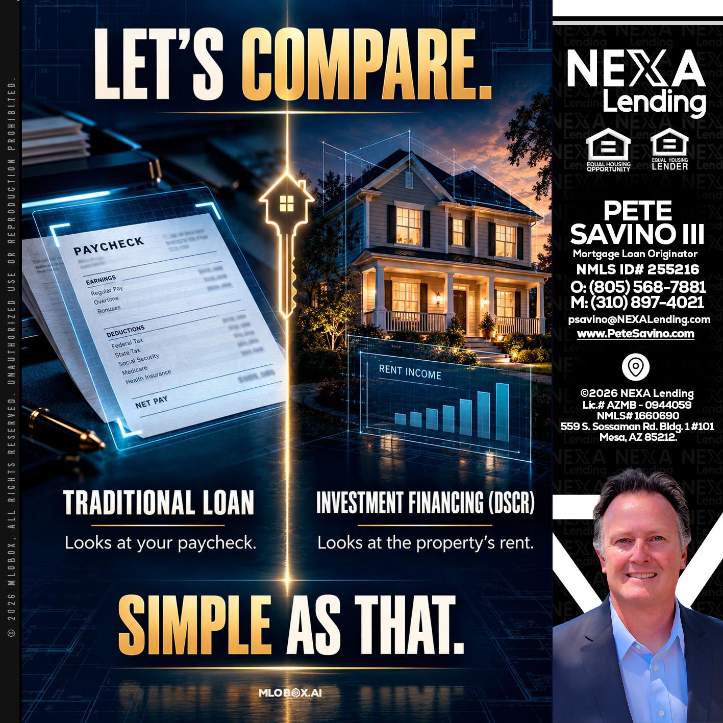 lets compare - Pete Savino III -Mortgage Loan Originator